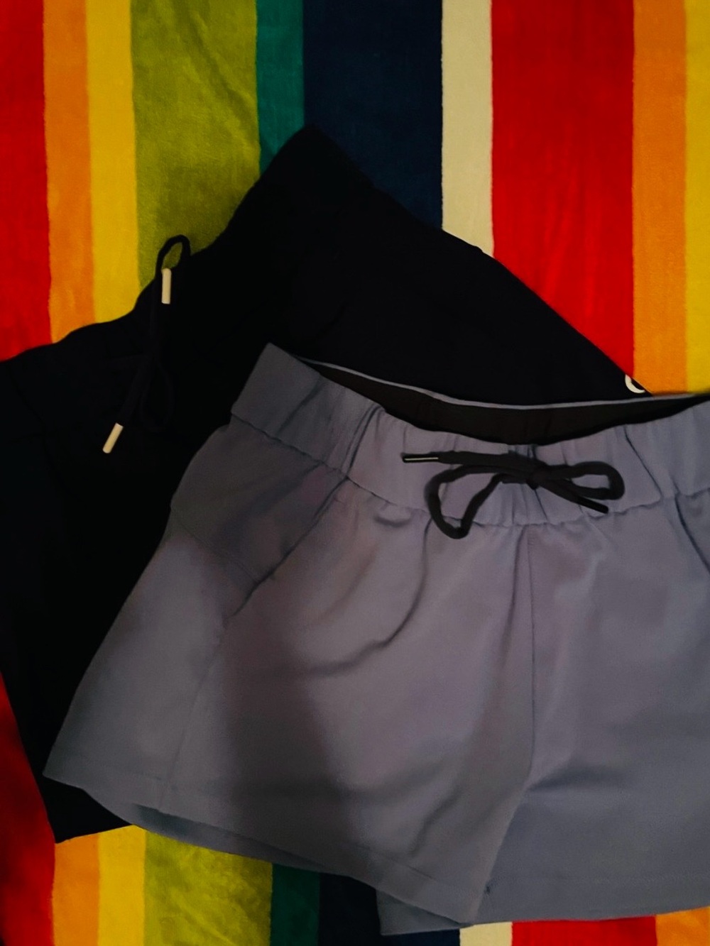 2 ZYIA Club Shorts — Periwinkle and Black